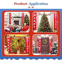 Drapeau de Noël rouge pour porche, bannière de porte, drapeau de bienvenue, Joy Merry Christmas, en polyester