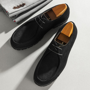 Chaussures à enfiler de luxe haut de gamme en cuir véritable pour le printemps et l'automne, dessus en daim de qualité, doublure intérieure respirante en cuir de vachette - Product Image 2