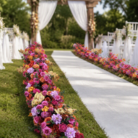 Guirlande de fleurs artificielles en soie faites à la main pour mariage, Saint-Valentin, arrangement de rangées de fleurs, chemin de table pour réception d'événements, centre de table