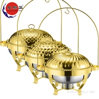 Peralatan Dapur Kapasitas Besar 8.0L Stainless Steel 201 Ramah Lingkungan Chafing Dish Gantungan Tutup Penghangat Makanan Set Prasmanan Restoran