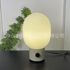 Lampe de table en verre de style nordique moderne, E27 LED, lumière tricolore, interrupteur à bouton-poussoir, pour la maison, la chambre à coucher, le bureau - Product Image 4