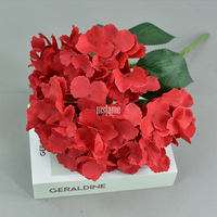 Bouquet de fleurs artificielles populaires en soie d'hortensia à 5 têtes, vente en gros de l'usine de Tianjin