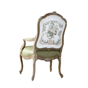 Chaise de salon en bois massif français, chaise individuelle, <span class=keywords><strong>villa</strong></span>, sculptée à <span class=keywords><strong>la</strong></span> main, en cuir de vache, chaise de loisirs - Product Image 2