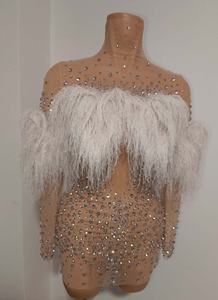 エレガントなクリスタルフェザーカクテルプロムシースドレス女性誕生日パーティーラインストーンドレスレディースクラブフェスティバル衣装ディナーガウン - Product Image 5