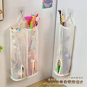 Wall Mounted Mesh Storage <b>Bag</b> For Pet Toys Organizer Rectangle Polyester <b>Net</b> <b>Bag</b> With Hook Vertical Design - Product Image 1