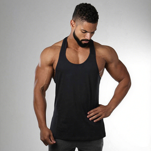 Wholesale Men's Breathable Anti-Pilling Quick Dry Casual Plus Size Training Tank Top Spandex Workout Gym Y <b>Back</b> Stringer Design - Product Image 3