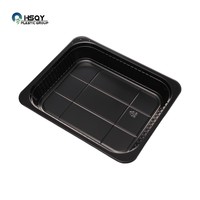 Barquette alimentaire jetable HSQY en CPET de 500 ml, compatible four, avec couvercle, emballage personnalisé pour produits surgelés
