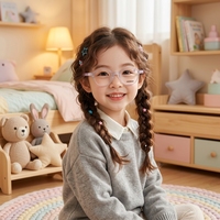 Monture ovale, flexible et durable, adaptée à la protection quotidienne et à l'utilisation comme monture de lunettes optiques pour enfants.
