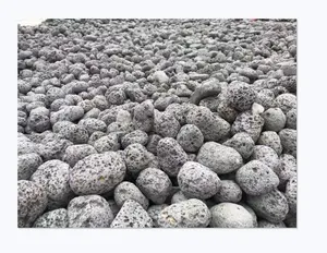 블랙 용암 자갈 넘어진 계란 모양 화산 돌 바위 수족관