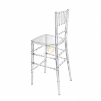 Tabouret de bar en plastique transparent, emballage plat démontable, léger (3,2 kg l'unité), faible coût logistique
