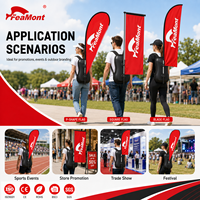 FEAMONT Sac à dos publicitaire d'extérieur en polyester pour sports, drapeau publicitaire ambulant, bannière personnalisée imprimée double face pour affichage de rue