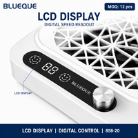 Colector de Polvo para Uñas Eléctrico 858-20, Succión Fuerte y Silenciosa, Ventiladores Dobles sin Escobillas, Pantalla LCD, Control Digital