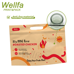 Bolsa de papel de pollo asado laminada OEM personalizada con ventana antivaho Sider Ziplock para bolsas de embalaje de pollo asado a la parrilla - Product Image 2