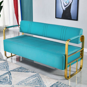 Sofás y Sillas de Espera para Hospital de Acero Inoxidable Chapado en Oro para Barberías, Peluquerías y Salones de Belleza - Modelo de Diseño Rectangular - Product Image 4