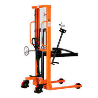 Chariot de manutention de fûts CDL-II prêt à l'emploi, capacité de levage maximale 350 kg, hauteur de levage maximale 1600 mm, diamètre maximal 600 mm, rayon de braquage du chariot élévateur 700 mm, fût