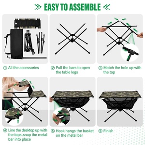 Nouvelle arrivée : table pliante portable en Oxford imprimée camouflage personnalisée pour barbecue, pêche, camping, pique-nique en plein air, sac de pique-nique extérieur - Product Image 3