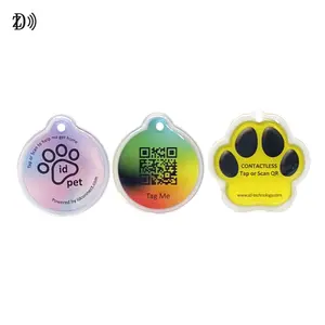 Popular Customized Logo Dog Tag Passive RFID Pet Tracking RFID NFC Epoxy Tags For Dogs Cats