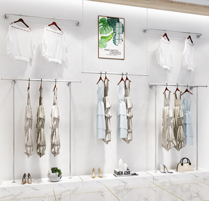 Stainless Steel Boutique Store <strong>Display</strong> Stand with Gold <strong>Clothing</strong> <strong>Rack</strong> <strong>Used</strong> <strong>Clothing</strong> <strong>Racks</strong> for Shopping Mall Sale - Product Image 5