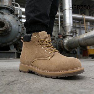 Bottes de sécurité HY pour opérations minières, semelle extérieure <span class=keywords><strong>Goodyear</strong></span> à quatre couches, en vente, pour conditions humides, en cuir suédé anti-déchirure, bottes de travail HSB250 - Product Image 1