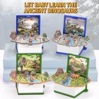 Mini livre 3D pop-up pliable Monde des Dinosaures, pendentif porte-clés, jouets scène Jurassic, en plastique ABS, cadeau créatif et original pour enfants, 2 styles