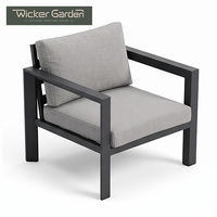 Ensemble de conversation de jardin en aluminium avec canapé et chaises d'extérieur et table basse en pierre – Commande en gros, idéal pour balcon et jardin