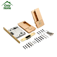 Poignées de porte de haute qualité, serrures et poignées de porte intérieures pour portes en bois, poignée de porte encastrée noire en zinc
