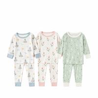 Ensemble de vêtements pour bébé à manches longues en bambou, 2 pièces, pyjama pour nourrisson, style automne-hiver, pyjama pour tout-petit en vente