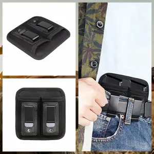 Universele dubbele magazijnhouder voor 9mm, .40, .45, .380, .357, IWB magazijnholster verborgen draagmogelijkheid voor dubbel kolvenmagazijn voor G19/<span class=keywords><strong>1911</strong></span>/<span class=keywords><strong>S</strong></span>&<span class=keywords><strong>W</strong></span> M&P - Product Image 3