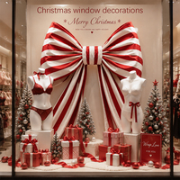 Grand nœud en tissu rayé pour décoration de mariage, décoration de Noël, toile de fond, vitrine et événements
