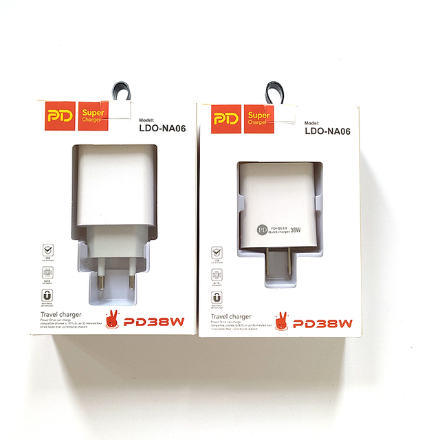 QC3.0 Quick Charge Usb-c 20w PD Charger Dual Ports Phone Charger Type C Cable Fast Charging Charger and Adapter