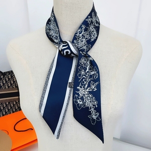 Factory OEM ODM Custom Designer Twill Silk Ribbon Scarf Digital Printed Imitation Silk Scarf for Women <strong>Head</strong> Handbag Hair <strong>Wraps</strong> - Product Image 5