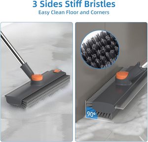 Brosse de sol neuve pour salle de bain, nettoyage des toilettes, brosse pour les interstices sans angles morts, brosse de nettoyage de salle de bain à long manche et poils durs pour sols - Product Image 5