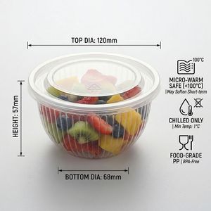 Bols jetables en plastique <span class=keywords><strong>PP</strong></span> recyclable avec couvercle pour la vente de repas à emporter en restauration - Product Image 2