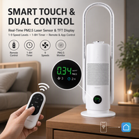 Kipas Tanpa Baling-Baling 3 in 1 Smart Bladeless Fan H13 HEPA Air Purifier Ultrasonic Humidifier Tangki 1.2L 9 Kecepatan Remote Timer Standing