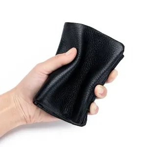 Portefeuilles courts AndoBag pour femmes, en cuir de vache véritable, grande capacité, portefeuille à trois volets, porte-cartes, porte-monnaie tendance 3040 - Product Image 5