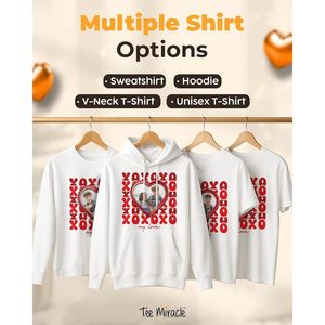 T-shirt personnalisé « I Heart My Girlfriend » avec photo, cadeau de Saint-Valentin personnalisé pour elle, tissu tricoté à manches courtes pour homme - Product Image 6