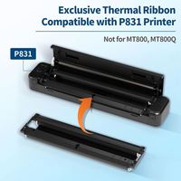 Imprimante portable Phomemo / Imprimante à ruban Machine A4 2 rouleaux Ruban de transfert thermique exclusif Ruban adhésif pour étiquettes P831 Impression