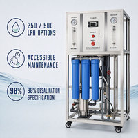 Équipement de traitement de l'eau par osmose inverse pour petites entreprises, 250L 500L LPH, système personnalisable
