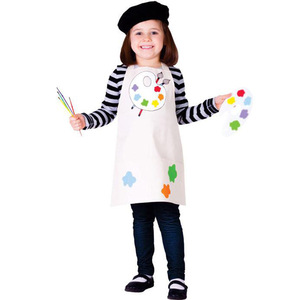 Children Painter Cosplay Costume Striped Shirt Apron Hat <b>Paint</b> <b>Set</b> 5-7 Years Party Performance Outfit - Product Image 2