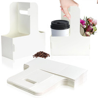 Portavasos de cartón desechables personalizados al por mayor con asa para llevar, ideales para café, bodas y fiestas