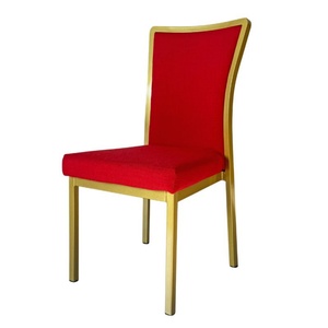 Nhôm Vàng Khung vải bìa mềm bọt ghế tưng bừng Đỏ tiệc ghế cho khách sạn tổ chức sự kiện tiệc cưới để bán - Product Image 1
