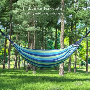 <span class=keywords><strong>Hamac</strong></span> portable en toile avec barre de maintien incurvée en <span class=keywords><strong>bois</strong></span> anti-chute pour le camping, la plage, le jardin et la détente en plein air - Product Image 3