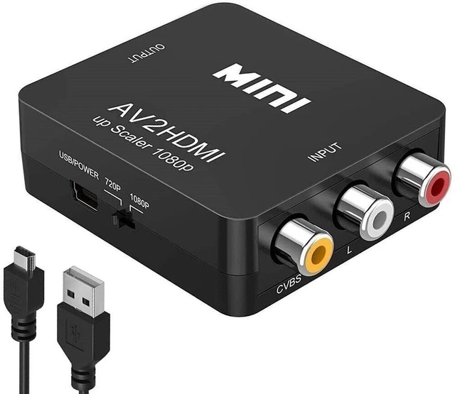 RCA AV to HDTV HD Converter Composite CVBS Audio Video Adapter Wii NES SNES