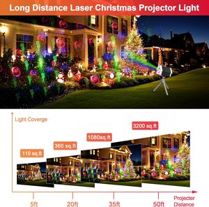Lumières laser de noël en plein air 3 couleurs projecteur de vacances en mouvement RF minuterie à distance luciole étoiles douches lumière fête à la maison - Product Image 4
