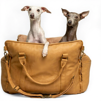 Coussin de voiture pour chien en similicuir moderne, convertible multi-positions, avec housse imperméable et lavable, et structure métallique, pour l'extérieur