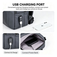 Sac à dos pour ordinateur portable imperméable en Oxford avec port de charge USB, extensible, multi-couches, grande capacité, unisexe, pour les voyages d'affaires