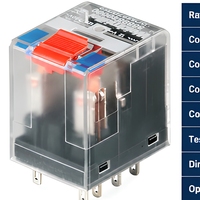 Relais électromagnétique enfichable Weidmuller RCM570615 1180800000 4PDT 4 CO 6 A 8 broches Contacts AgNi Contrôle industriel