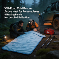 Couverture Chauffante Jetable Wilderness Rescue à 8 Zones de Chauffage – Performance Thermique Améliorée Contre la Couverture d'Urgence Standard en Feuille d'Aluminium
