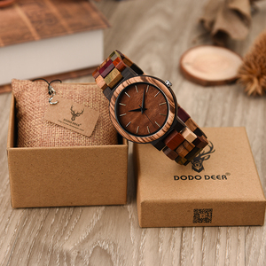 Montres à quartz de luxe pour hommes <span class=keywords><strong>DODO</strong></span> DEER, 37 mm, aiguilles antiques, style business, fabrication artisanale, mouvement japonais MIYOTA, boîtier en bois naturel - Product Image 4