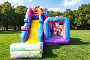 Château gonflable commercial extérieur Lilytoys pour enfants, château gonflable combiné Candy Combo avec toboggan - Product Image 2